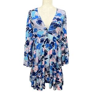 LABEL OF LOVE Australia Floral Bell Sleeve Babydoll Mini Dress